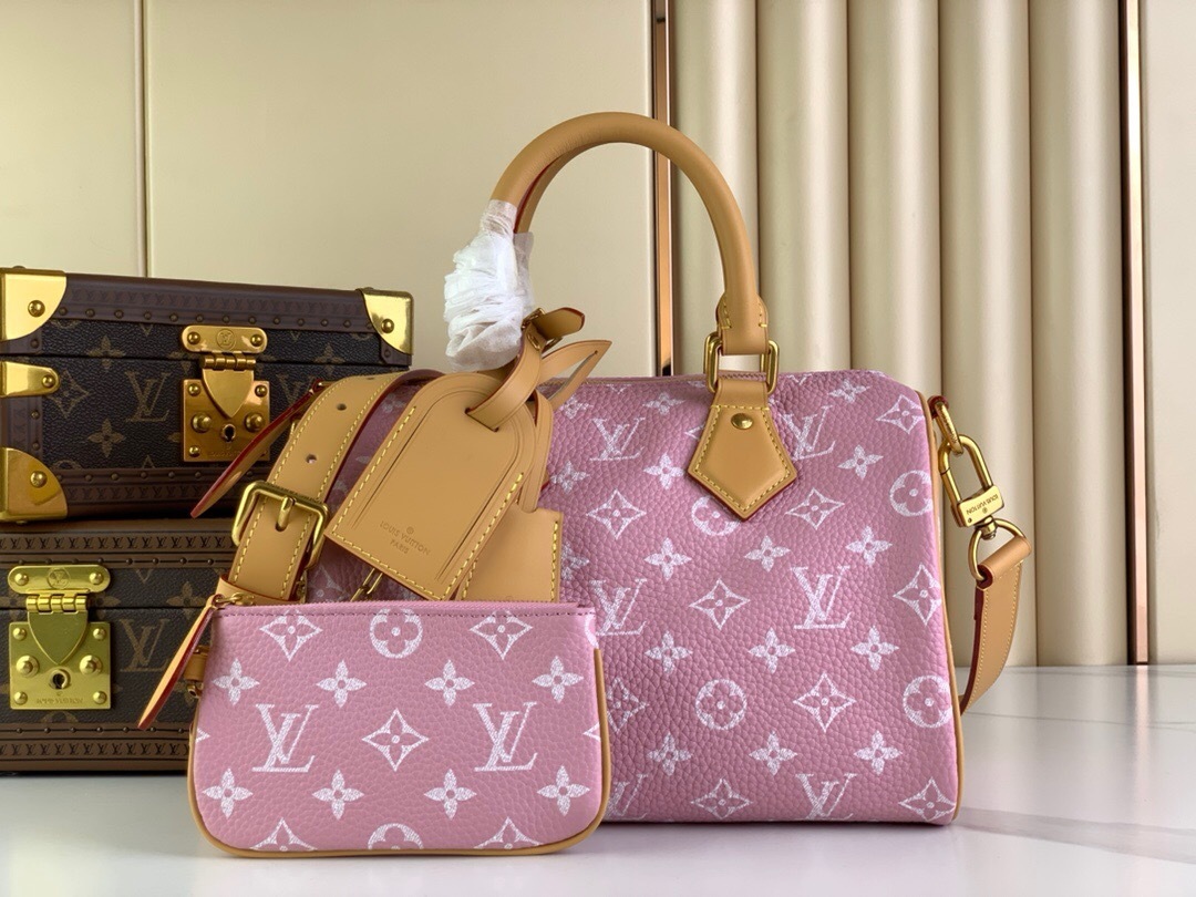 LV Speedy P9 Bandouliere 25 Monogram Leather bag in pink calfskin