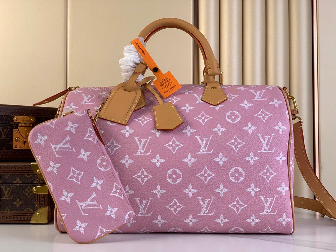 LV Speedy P9 Bandouliere 25 Monogram leather pink calfskin