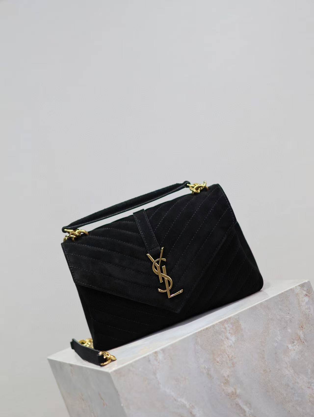 Saint Laurent COLLEGE MEDIUM IN QUILTED LEATHER BLACK bag