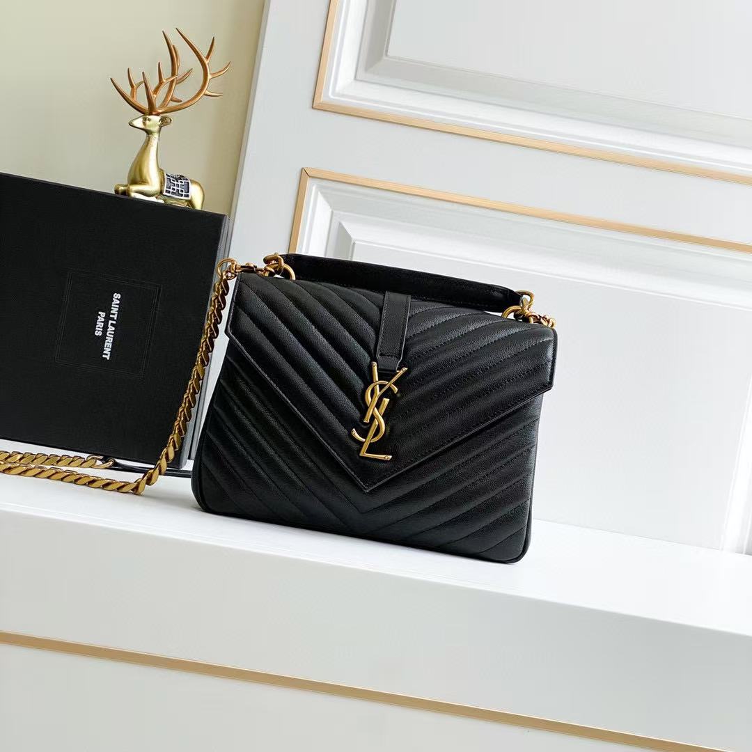 Saint Laurent COLLEGE MEDIUM IN QUILTED LEATHER BLACK bag