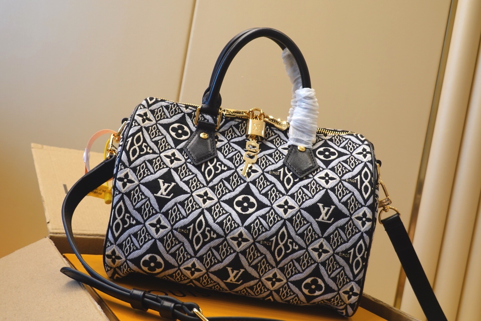 LV Jacquard Since 1854 Speedy Bandoulière black 25 satchel.