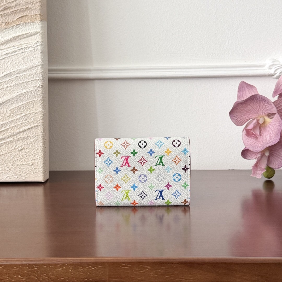LV Rosalie Coin Purse in the Multicolor line in Blanc White