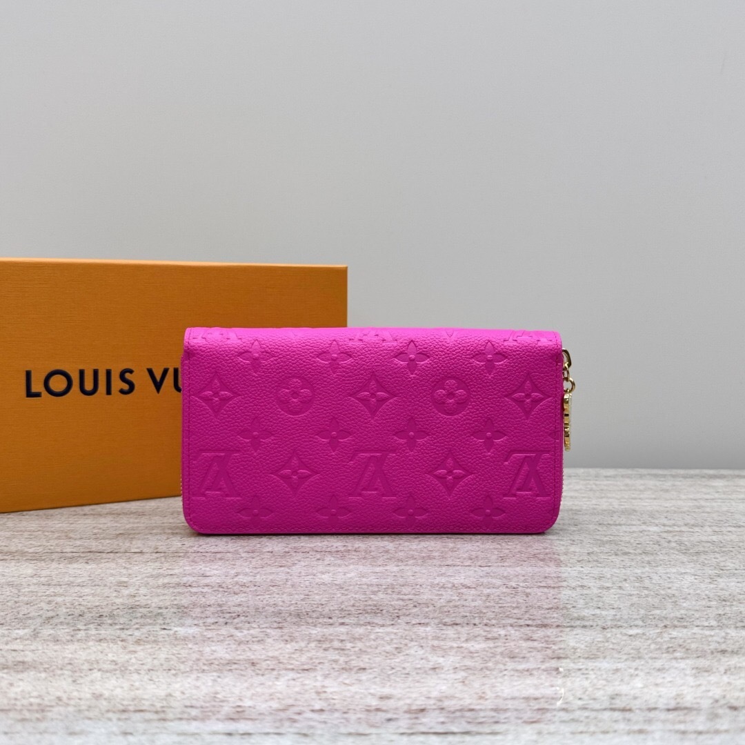 LV Zippy wallet in pink Monogram Empreinte leather