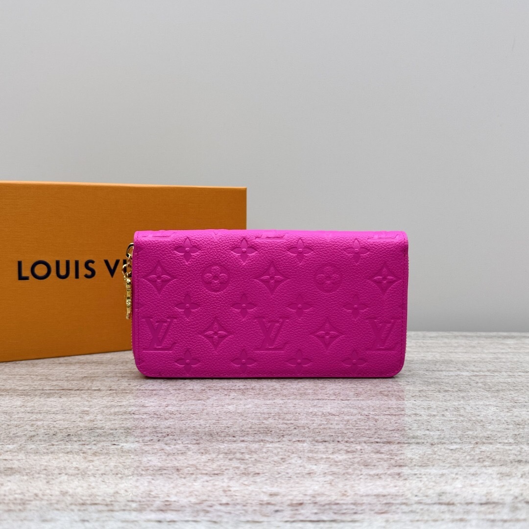 LV Zippy wallet in pink Monogram Empreinte leather