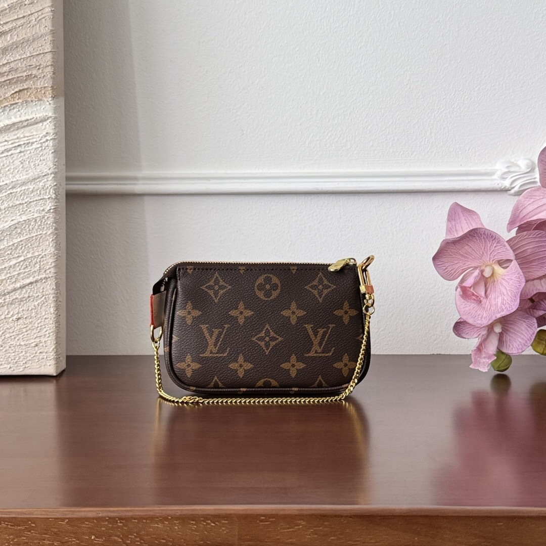 LV Mini Pochette Accessoires in Monogram canvas.