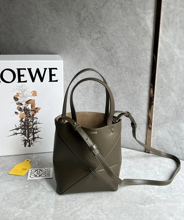 Loewe Mini Puzzle Fold Tote bag in calfskin leather