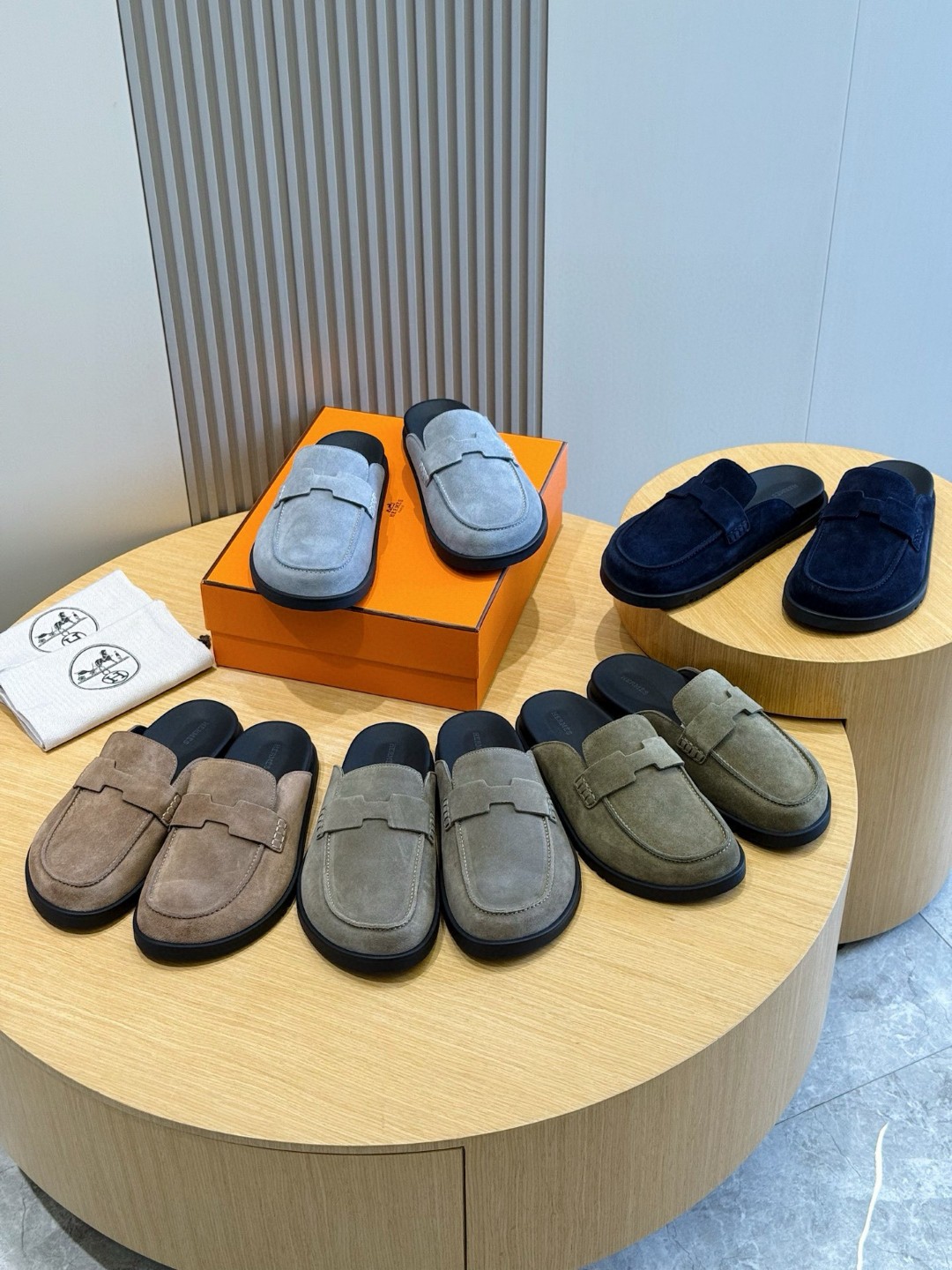 Hermes Go Mules in suede calfskin all colors