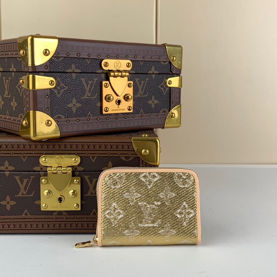 LV Zippy Coin Purse in gold Monoglam Jacquard canvas