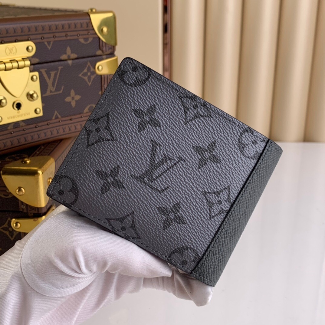 LV Multiple Wallet in Monogram Eclipse canvas.