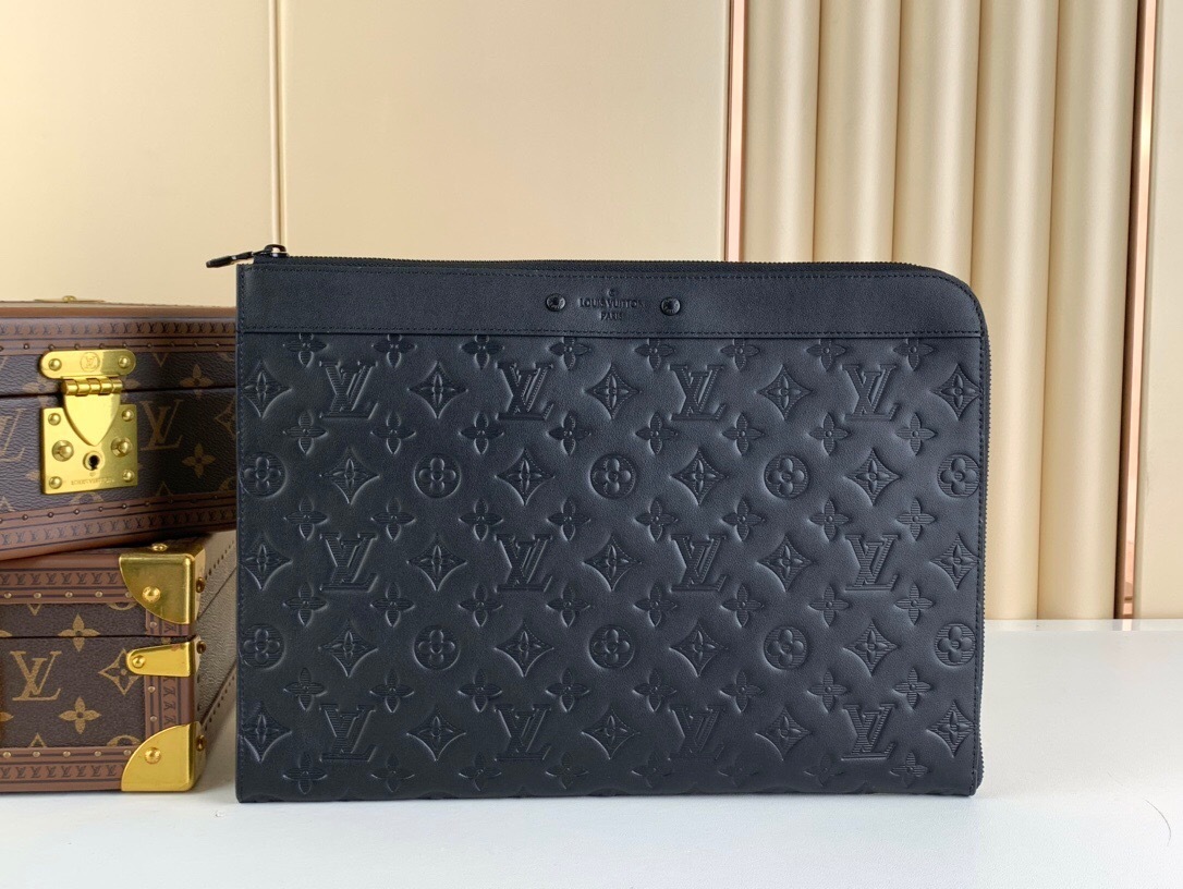 LV Pochette Voyage in Monogram Shadow leather
