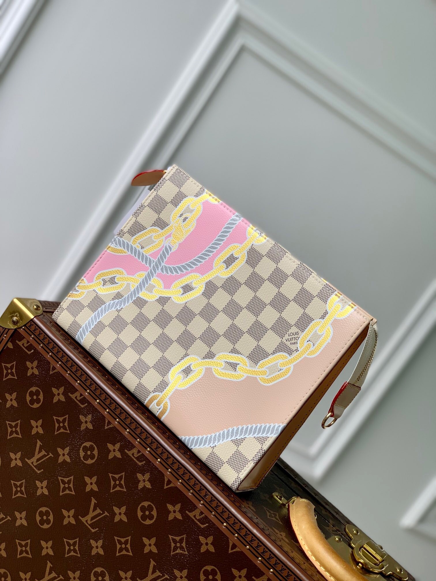 LV Damier Azur Nautical Toiletry Pouch On Chain