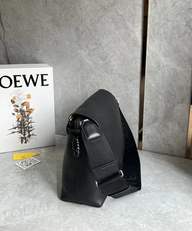 Loewe Flamenco Satchel or messenger bag in black leather