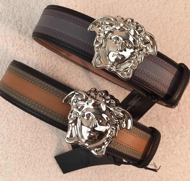 Versace belts with the signature Medusa head buckle