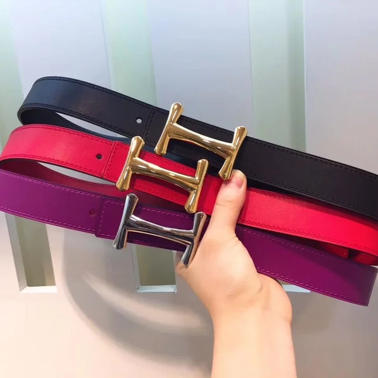 Hermes H buckle belts "H" buckle and high-quality leather.