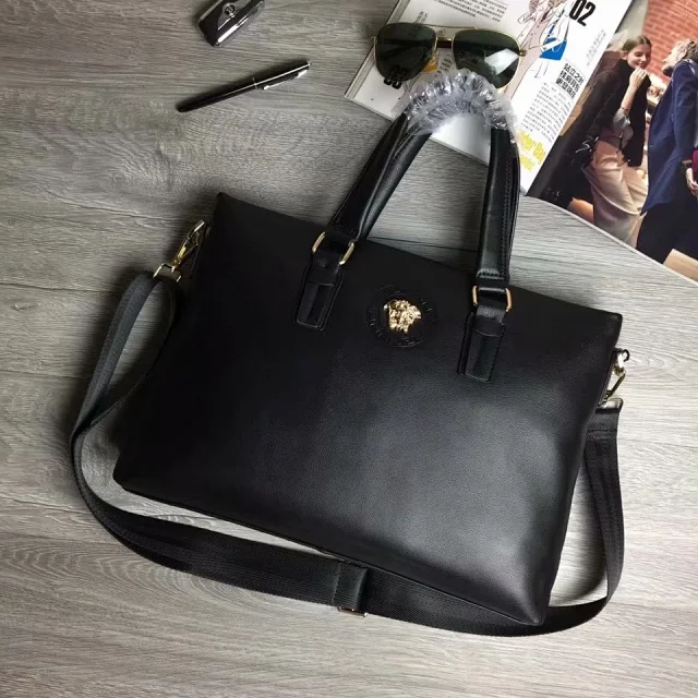 Versace La Medusa tote bag in black calf leather