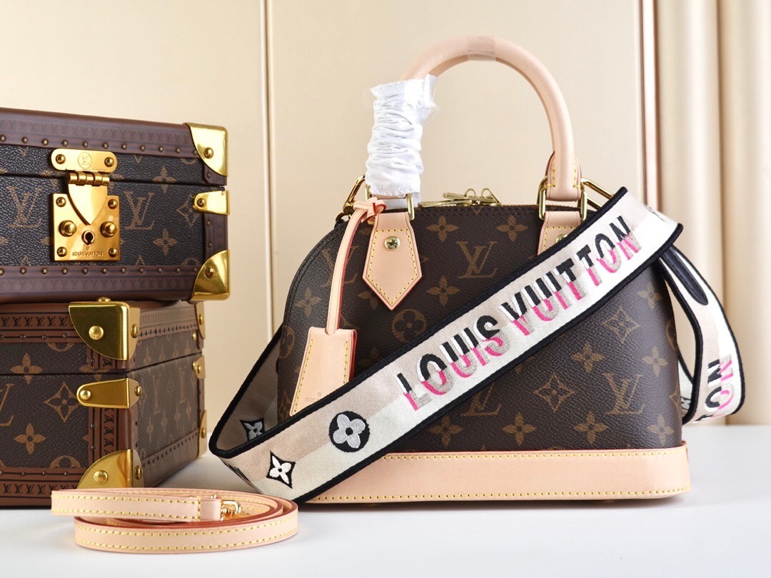 LV Alma BB Monogram handbag with a removable strap