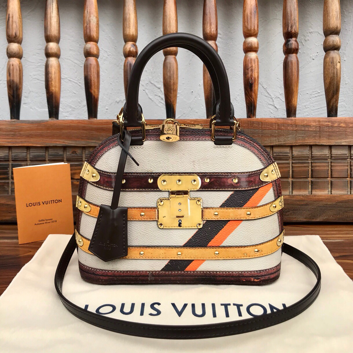 LV Transformed Canvas Time Trunk Alma BB bag in beige