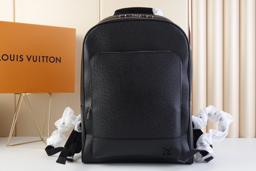 LV Taiga Adrian Backpack in black leather