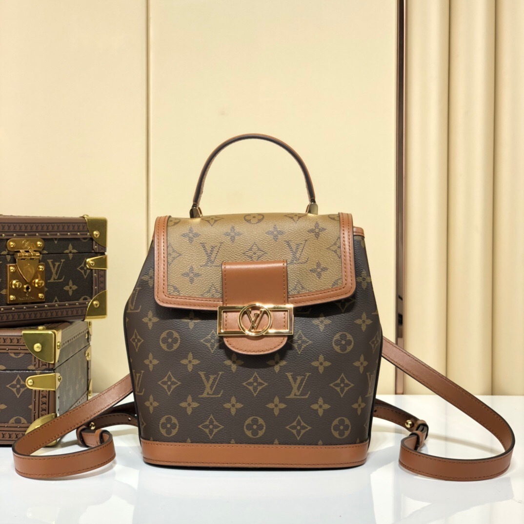 LV Dauphine Backpack in Monogram and Monogram Reverse canvas