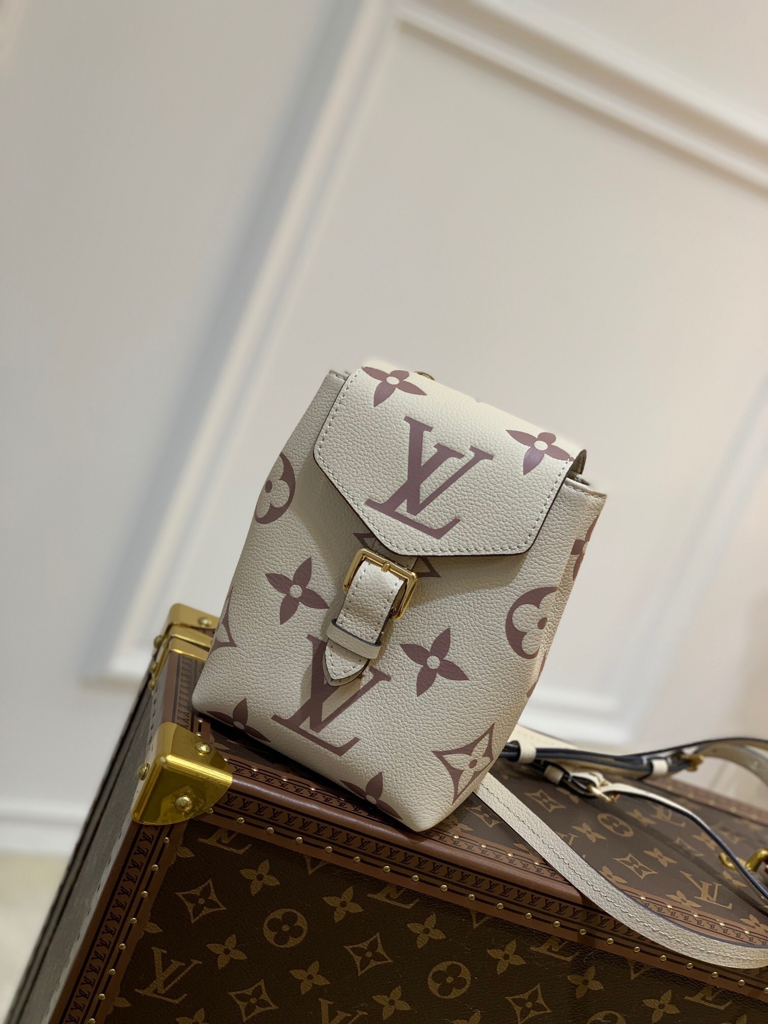 LV Tiny Backpack in Tourterelle Beige Monogram Empreinte leather