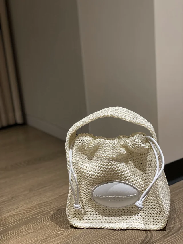 Alexander Wang Ryan small bag in off-white raffia
