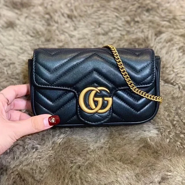 Gucci GG Marmont Super Mini bag in black leather