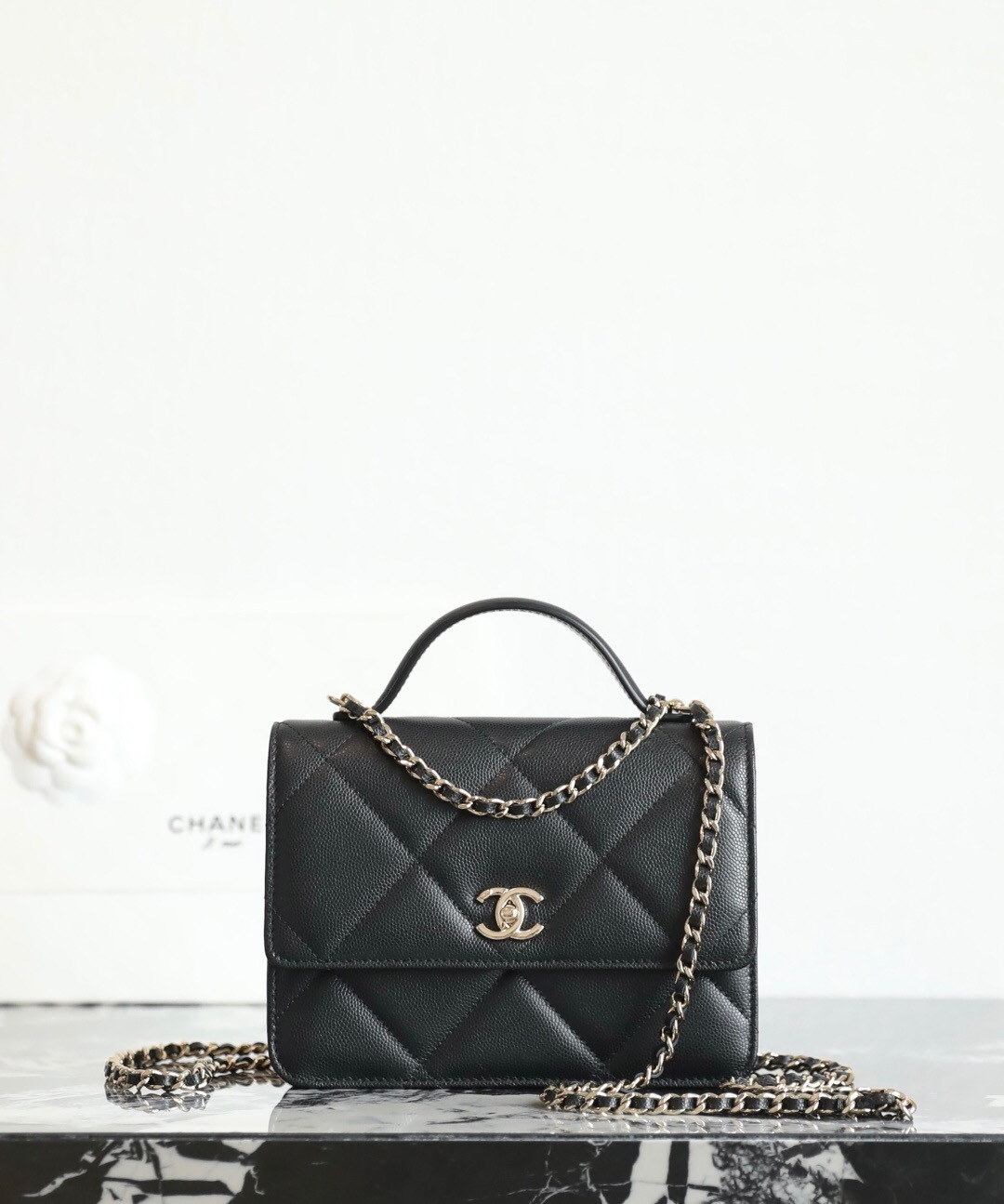 Chanel Flap shoulder Bag with Top Handle CC Flap Bag