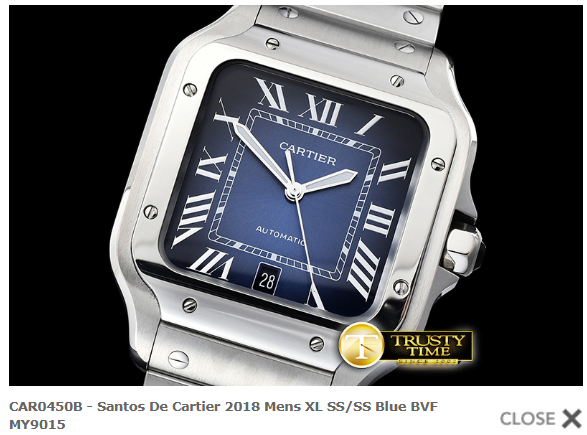 CAR0450B - Santos De Cartier 2018 Mens XL SS/SS Blue BVF MY9015 $468