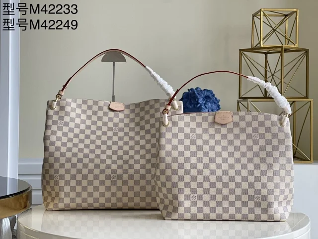 LV M42249 M42233 Graceful MM Damier Azur canvas Shoulder bags