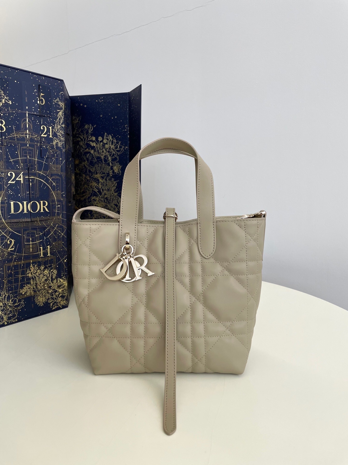 Dior Toujours bag, specifically the vertical tote bag version.