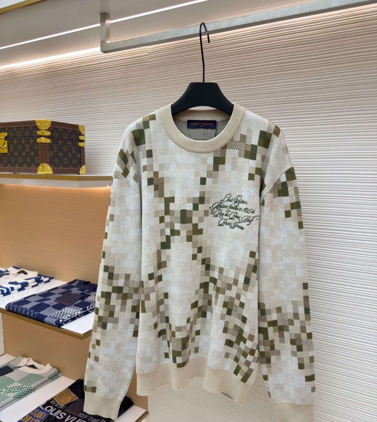 LV Graphic Crewneck in a Snakoflage jacquard motif sweater