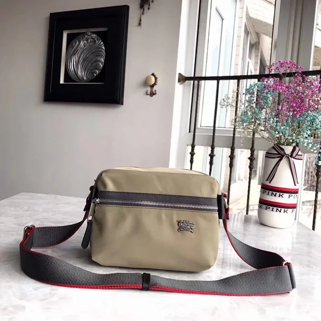 Burberry EKD Aviator Nylon and Leather Crossbody Bag