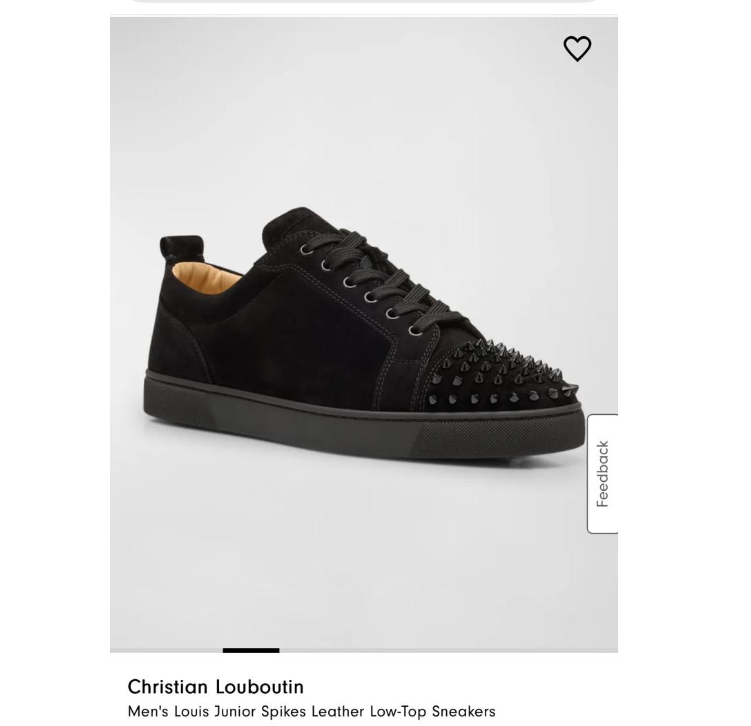 Christian Louboutin Men's Louis Junior Spikes Leather Low-Top Sneakers black