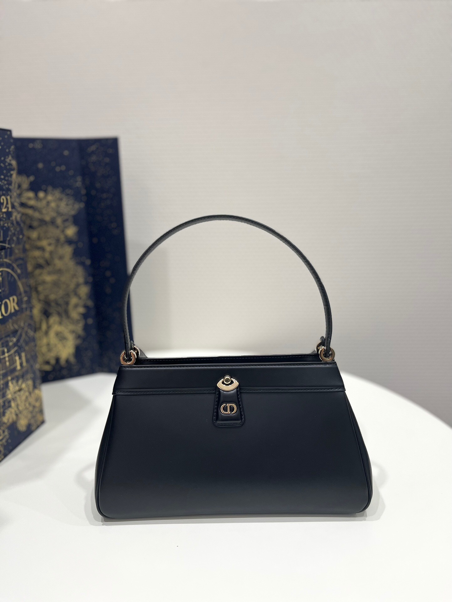 Christian Dior Medium Key Bag in black box calfskin