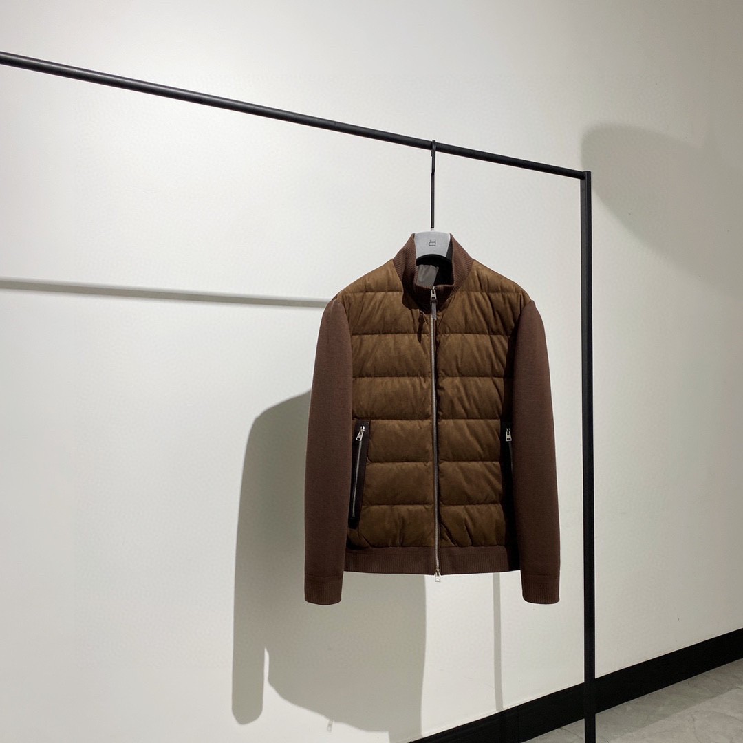 Tom Ford Suede Down Front Wool Zip Through jacket