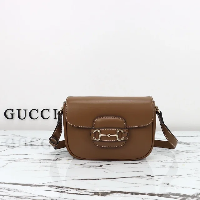 Gucci Horsebit 1955 leather shoulder bag in brown