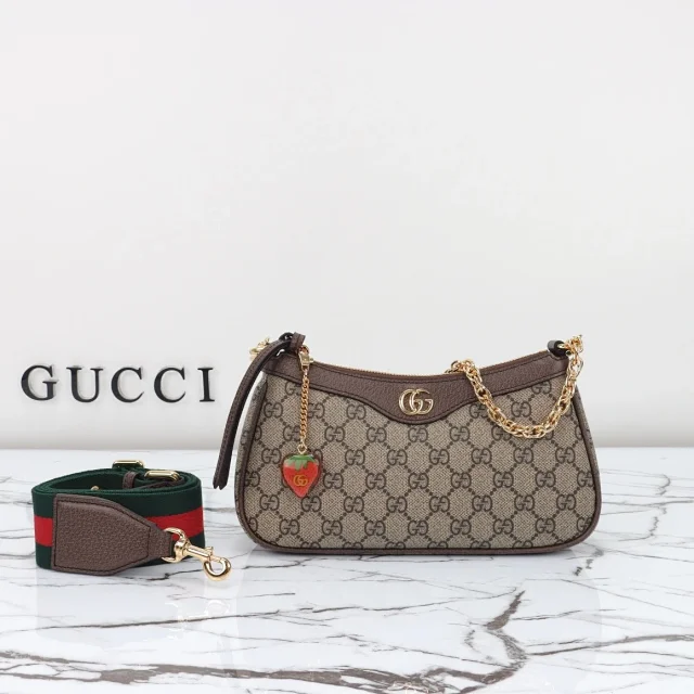 Gucci Ophidia small shoulder bag in beige GG logo