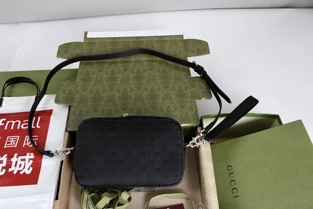 Gucci Marcelo Miracles Monogram Shoulder Bag in black premium leather.