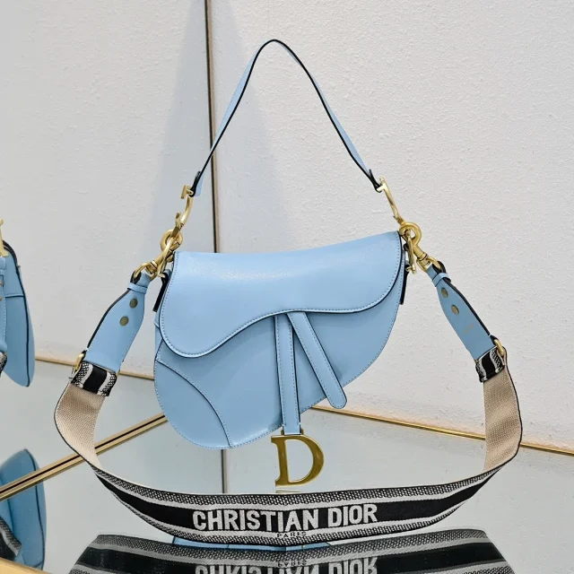 Christian Dior Saddle bag in blue leather shoulder bag