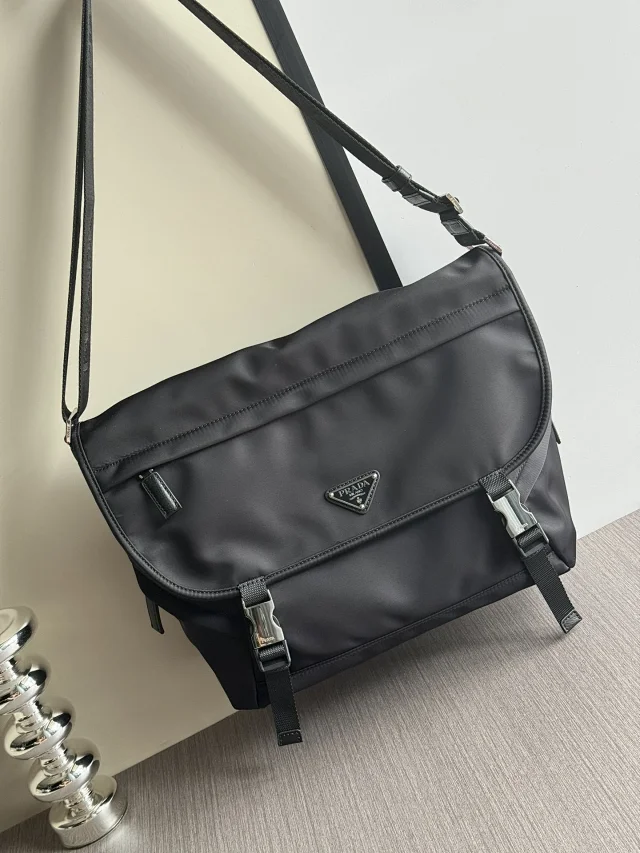 Prada Re-Nylon messenger bag black