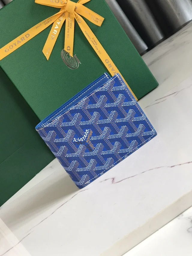 Goyard Victoire wallet in sky blue Goyardine coated canvas