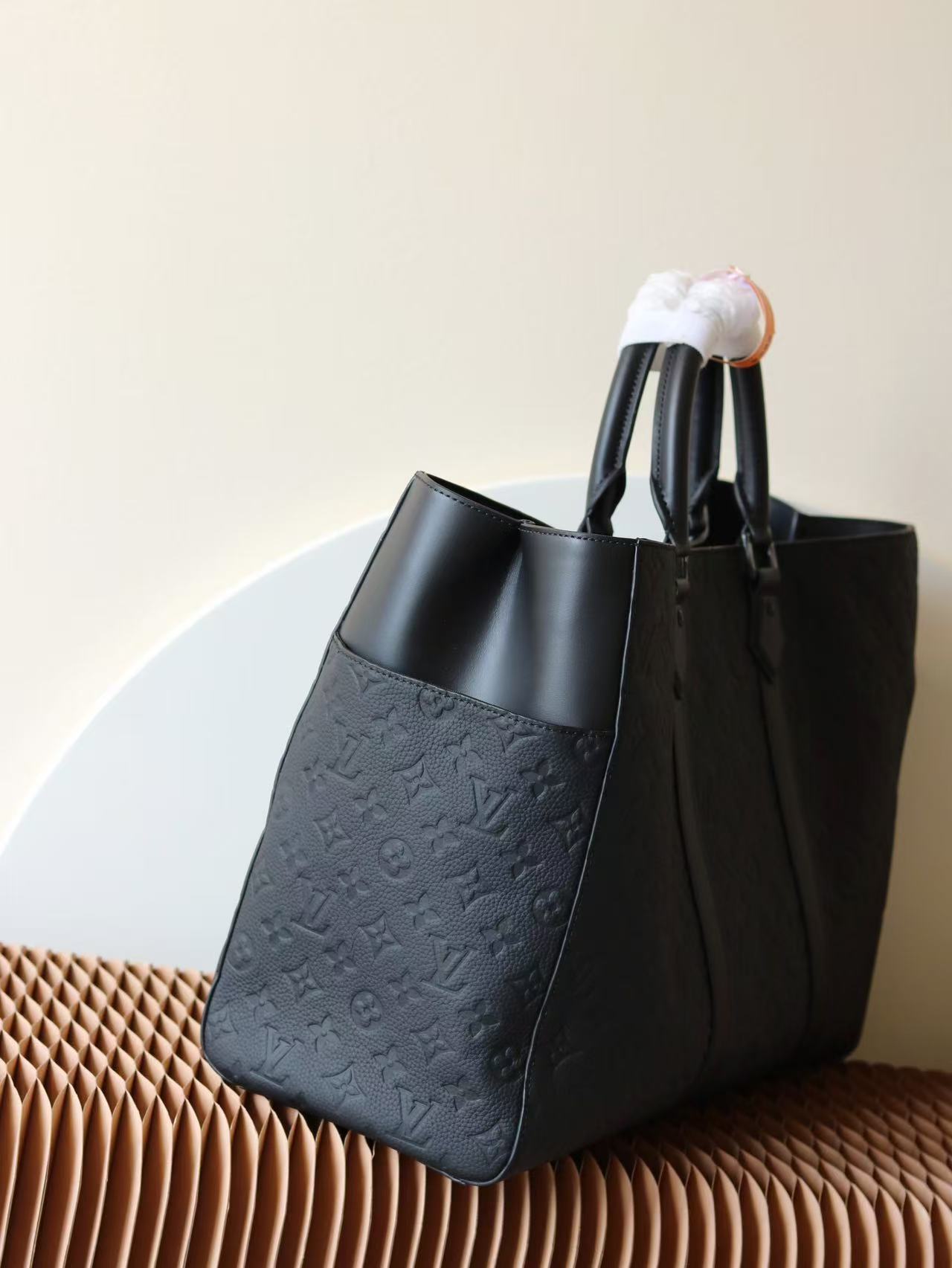 LV Sac Plat 24H tote bag in black Taurillon or Monogram Eclipse canvas