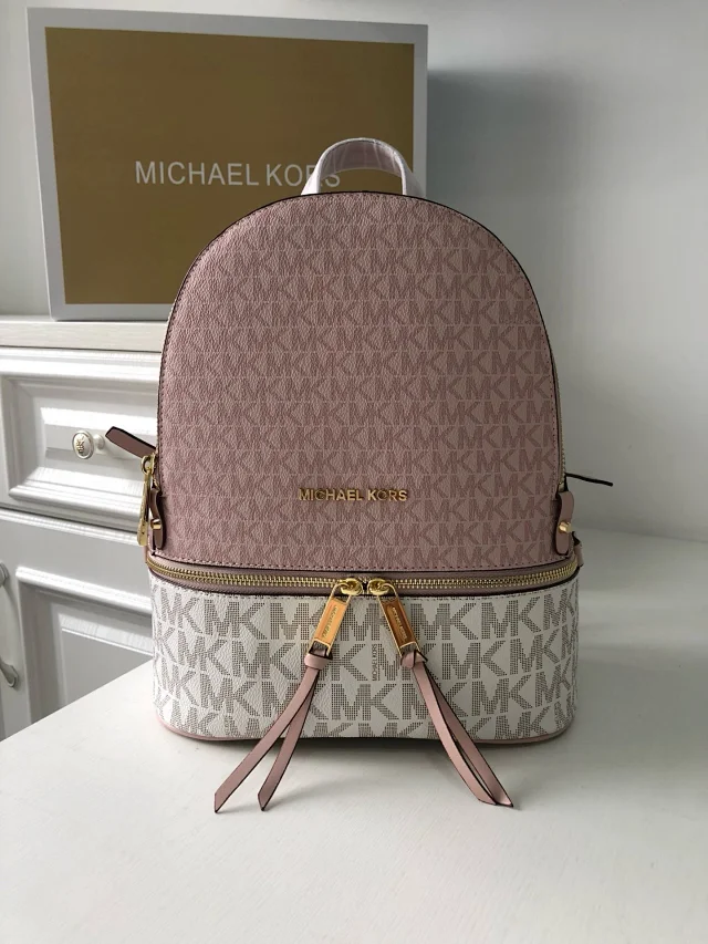 Michael Kors Rhea Medium Color-Block Signature Logo Backpack