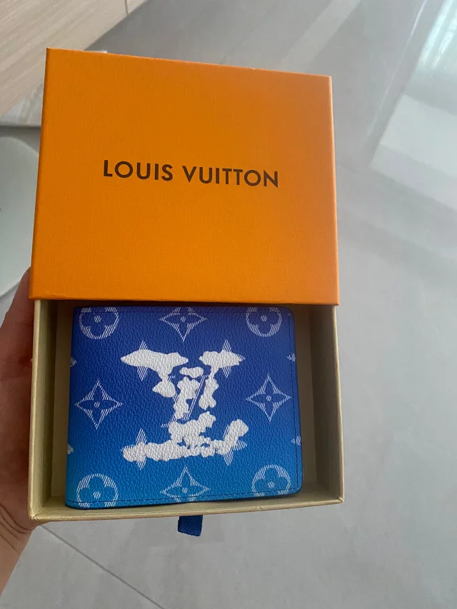 LV Slender Wallet Clouds Monogram Blue