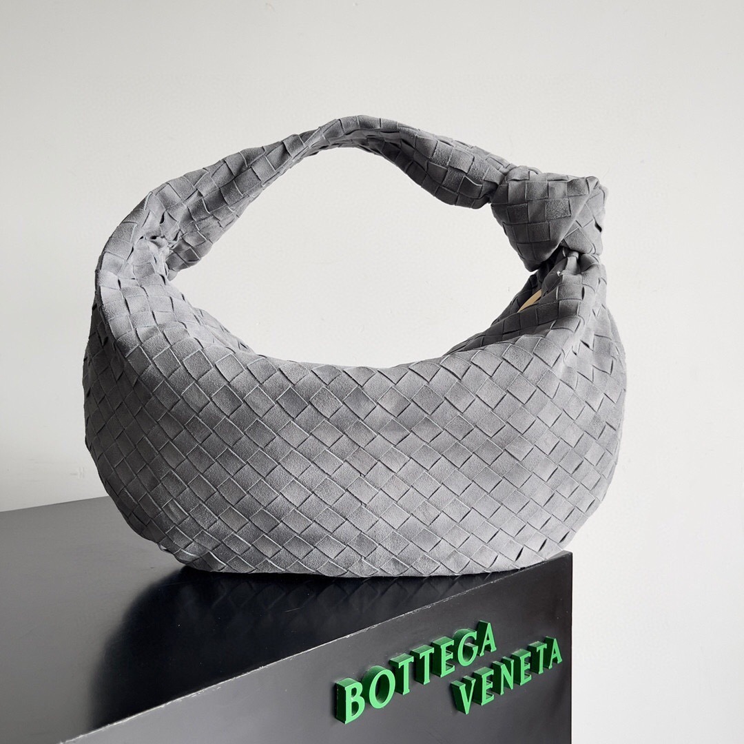 Bottega Veneta Jodie bag in grey suede with an Intrecciato design tote bag