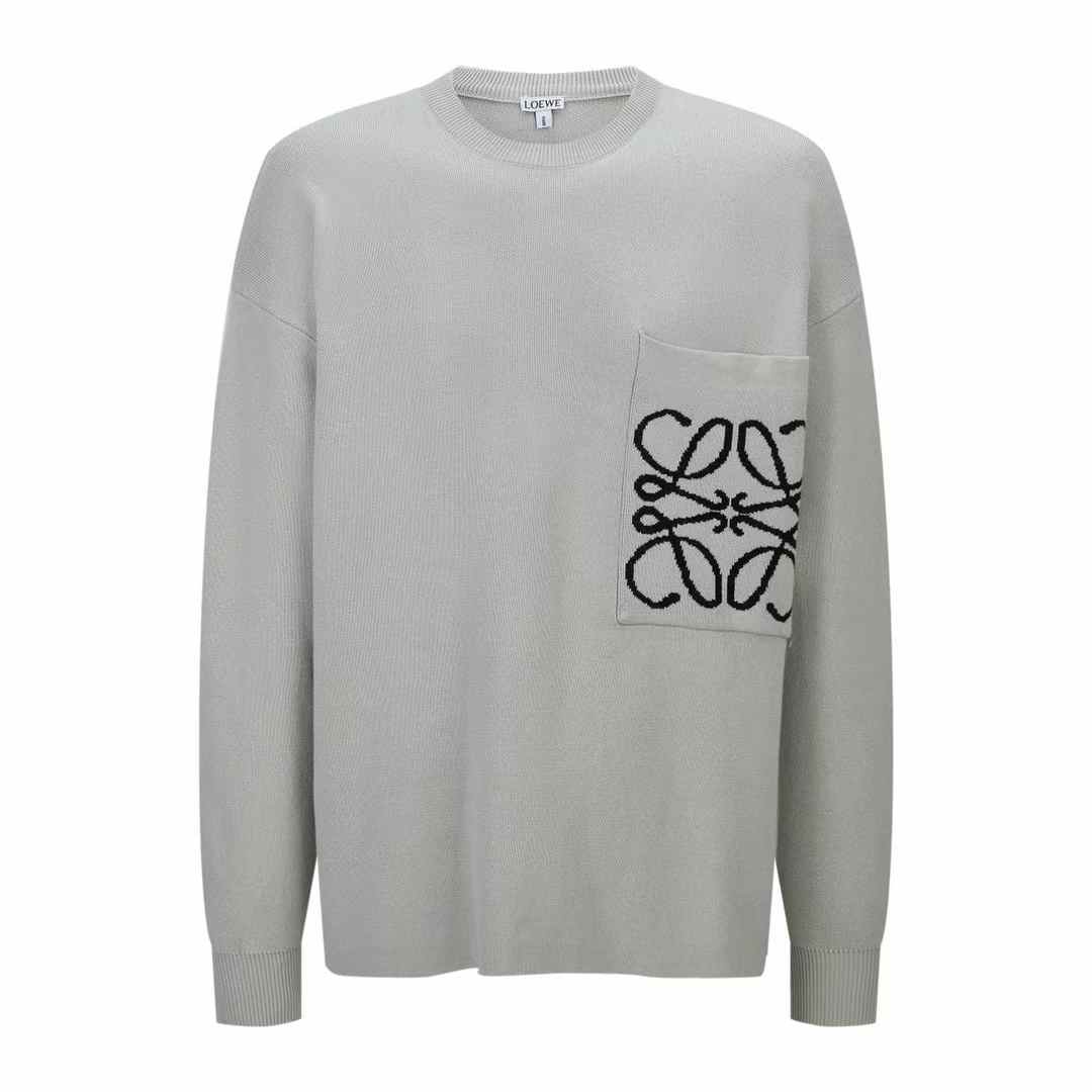 Loewe Anagram Pocket Crew Neck Jumper in a cotton blend sweater