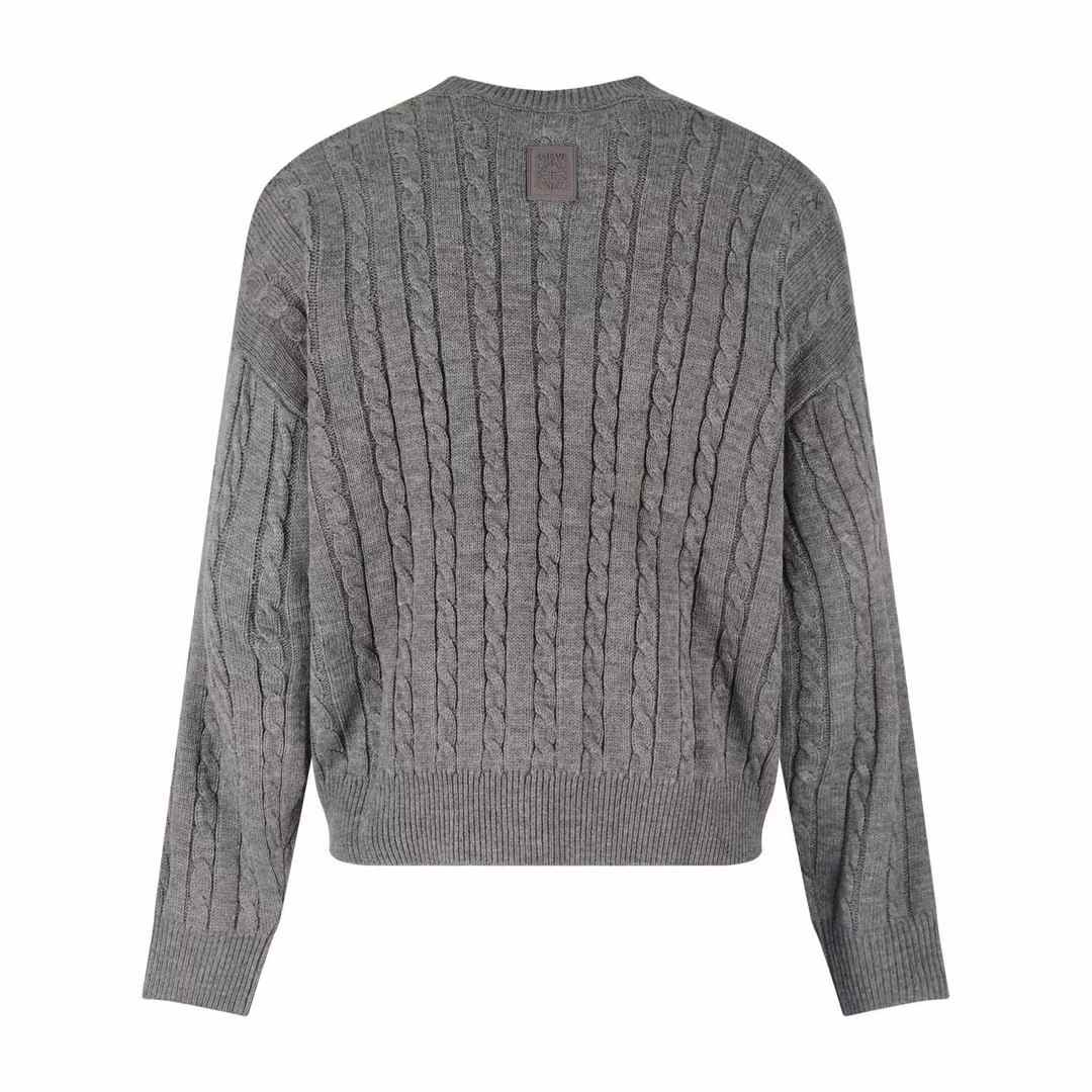 Loewe embroidered wool sweater grey
