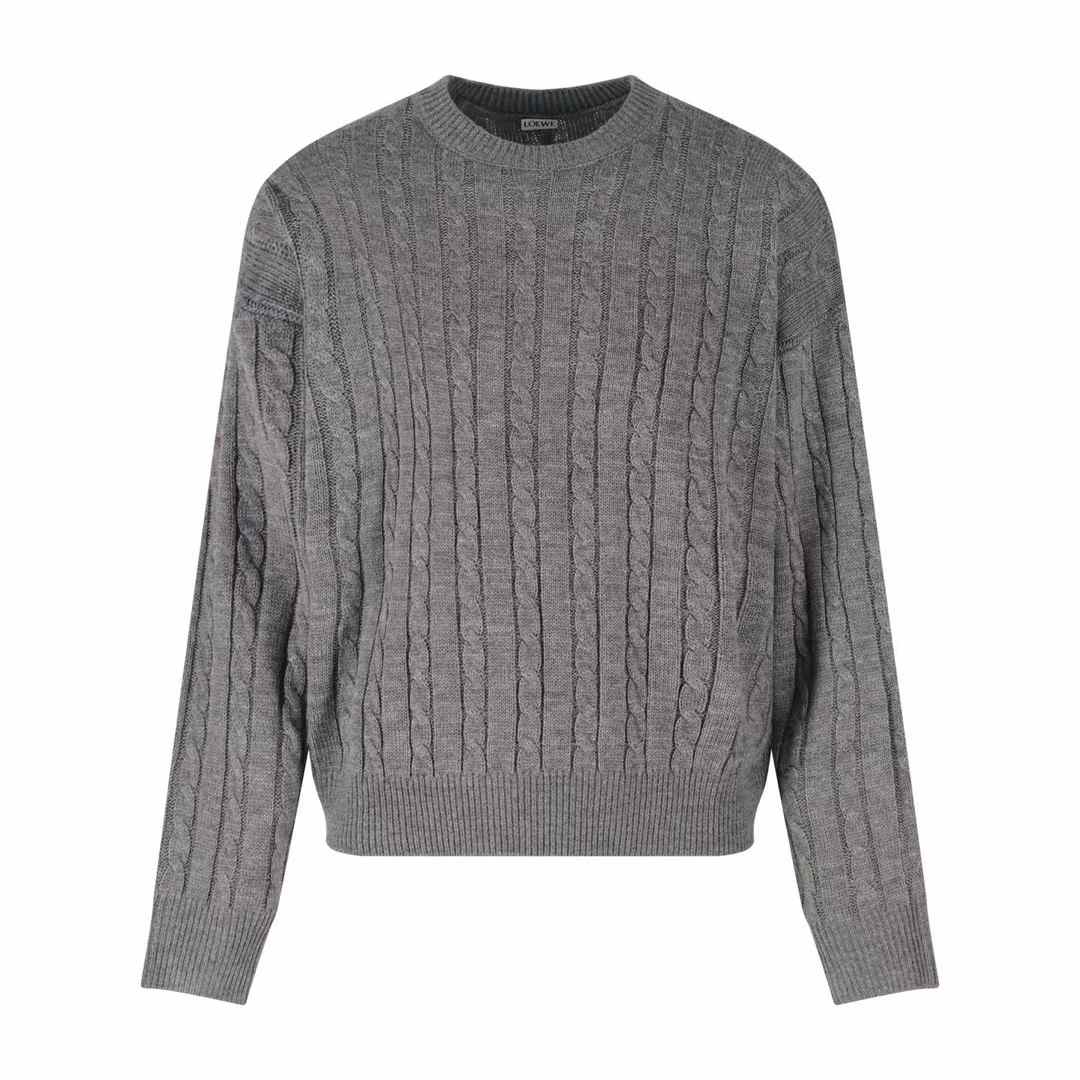 Loewe embroidered wool sweater grey