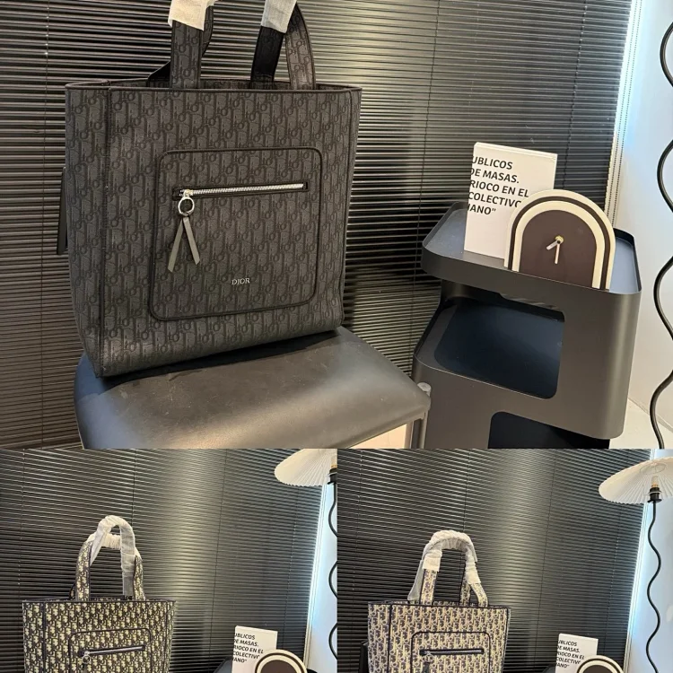 Dior Book Tote in the Dior Oblique embroidery pattern