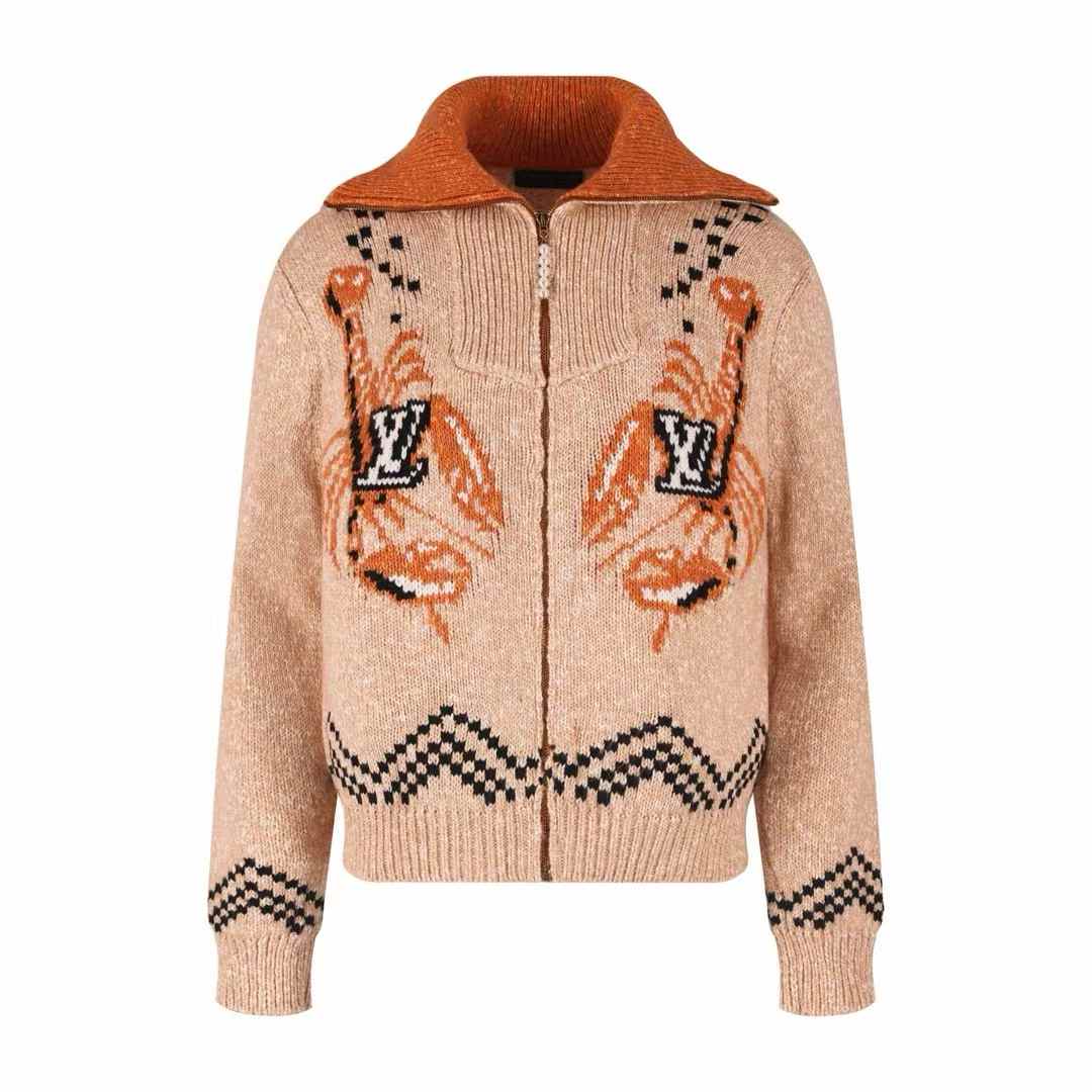 LV Zippered Knitted Blouson sweater the Fall-Winter 2025 collaboration between Pharrell and Nigo